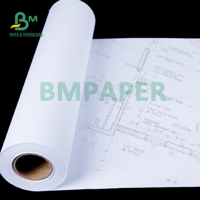 бумага прокладчика 20lb CAD Uncoated струйная на планы инженерства 24