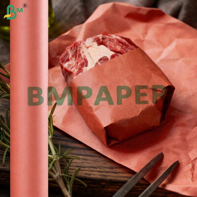 66 г/м² пищевая розовая персиковая мясницкая бумага в рулоне для копчения мяса 18" 24" x 175"