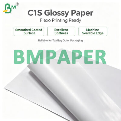 C1S 80 г/м² мелованная бумага с односторонним глянцевым покрытием для внешних конвертов чайных пакетиков